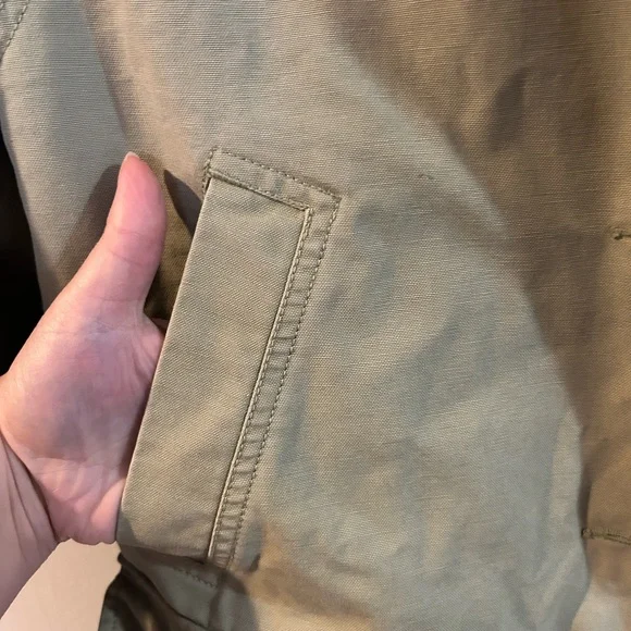 L.L. Bean Olive Khaki Field Jacket with Brown Corduroy Collar vintage from 90s - Picture 4 of 10